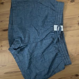 New J Crew chambray drawstring shorts